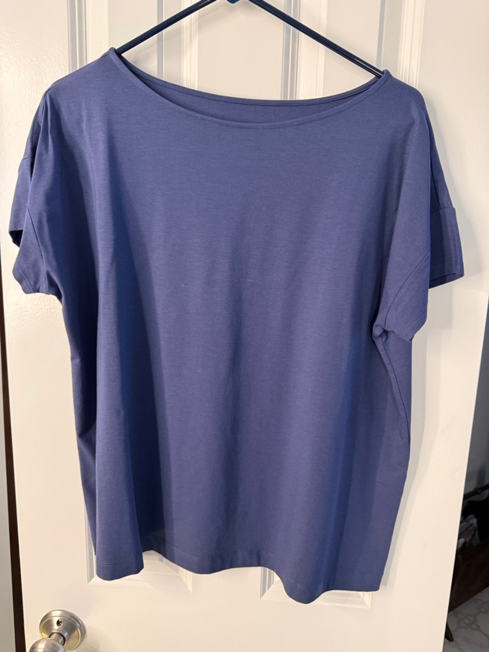 J Jill Women's Relaxed Boatneck Top - Blue